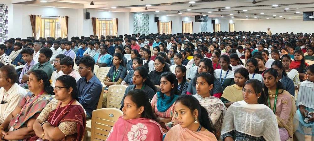 A large group of people seated at the India Chennai Chapter's student chapter launch